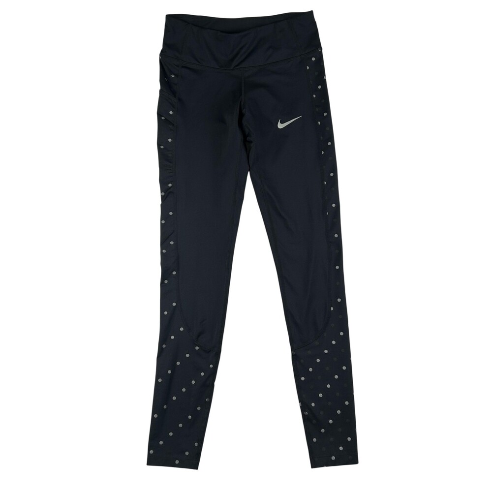 Nike Leggings Womens XS Dri-FIT Racer Flash Polka Dot Ankle Pockets Running